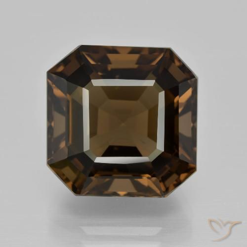 12.10ct Naturale Hickory Brown Quarzo fumè, Taglio smeraldo, VVS