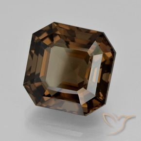 Quarzo fumé Hickory Brown naturale da 12.10 ct, Ottagonale / Taglio smeraldo, VVS
