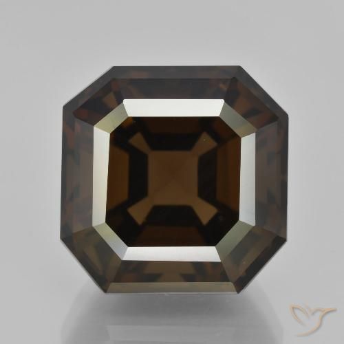 16.10ct Naturale ombra marrone Quarzo fumè, Taglio smeraldo, VVS