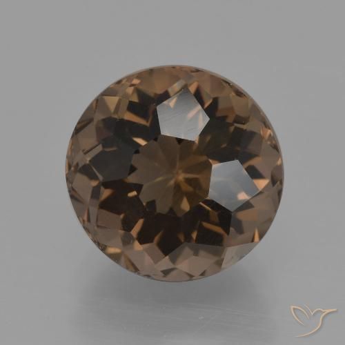 3.27ct Naturale Hickory Brown Quarzo fumé, Rotondo, VVS-VS