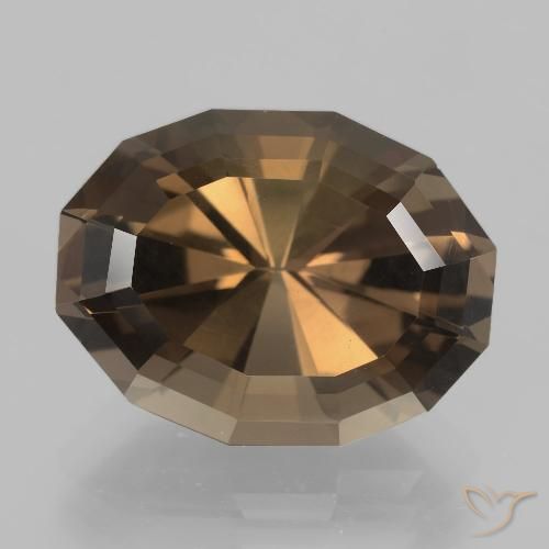 Quarzo fumé Pan di zenzero marrone naturale da 11.67 ct, Taglio ovale, VVS-VS
