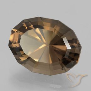 Quarzo fumé Pan di zenzero marrone naturale da 11.67 ct, Taglio ovale, VVS-VS