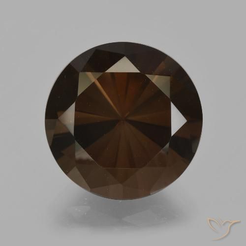 6.41ct Naturale Hickory Brown Quarzo fumé, Rotondo, VVS-VS