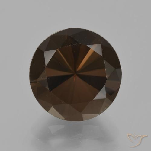 5.78ct Naturale Hickory Brown Quarzo fumé, Rotondo, VVS