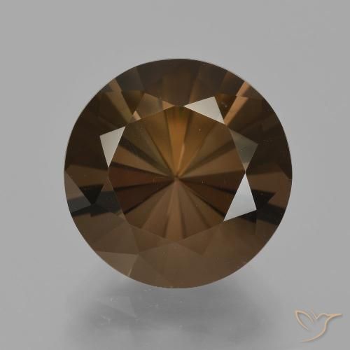 6.97ct Naturale Marrone scuro Quarzo fumé, Rotondo, VVS