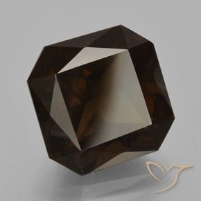 Quarzo fumè Marrone cioccolato fondente Deep naturale da 12.51 ct, Ottagonale / Taglio smeraldo, VVS