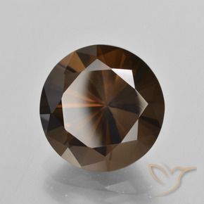 Quarzo fumé Hickory Brown naturale da 8.33 ct, Rotondo, VVS