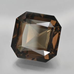 Quarzo fumé naturale marrone da 14,50 ct, taglio smeraldo, VVS