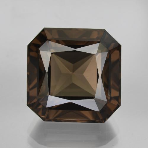 Quarzo fumé naturale marrone da 15,84 ct, taglio smeraldo, VVS