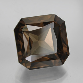Quarzo fumé naturale marrone da 15,84 ct, taglio smeraldo, VVS