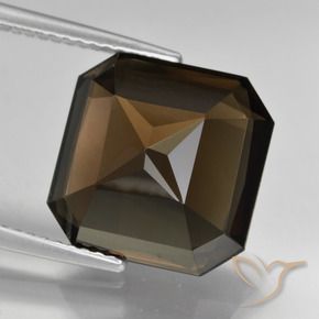 Quarzo fumé Marrone scuro naturale da 8.66 ct, Ottagonale / Taglio smeraldo, VVS