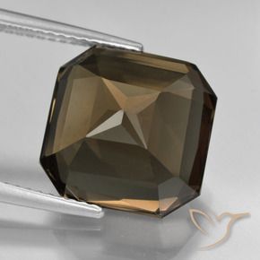 Quarzo fumé Marrone scuro naturale da 8.86 ct, Ottagonale / Taglio smeraldo, VVS