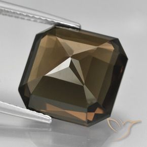 Quarzo fumé ombra marrone naturale da 9.11 ct, Ottagonale / Taglio smeraldo, VVS