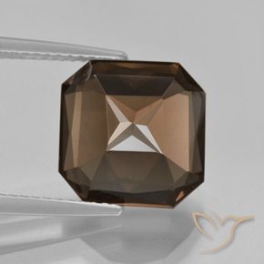 Quarzo fumé ombra marrone naturale da 6.20 ct, Ottagonale / Taglio smeraldo, VVS