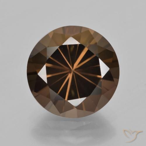 Quarzo fumé Hickory Brown naturale da 5.85 ct, Rotondo, VVS
