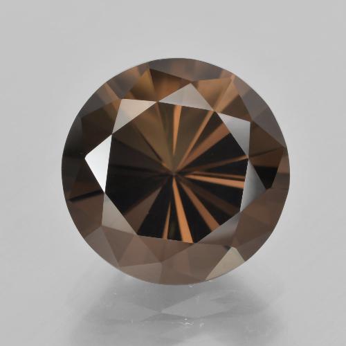 Quarzo fumé naturale marrone da 6,57 ct, taglio rotondo, VVS
