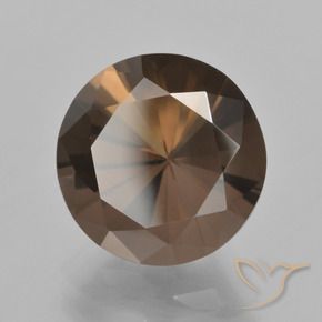 Quarzo fumé ombra marrone naturale da 6.93 ct, Taglio rotondo, VVS