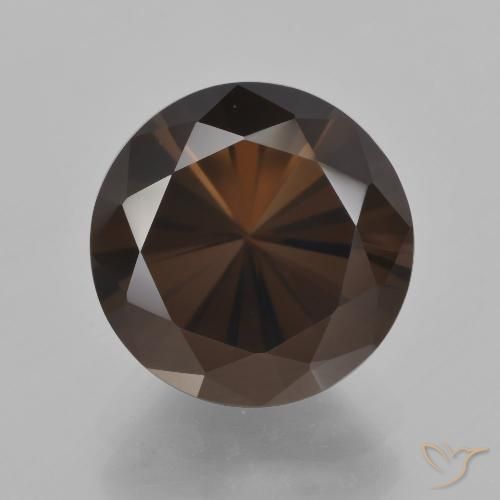 6.99ct Naturale Marrone rossastro Quarzo fumé, Rotondo, VVS