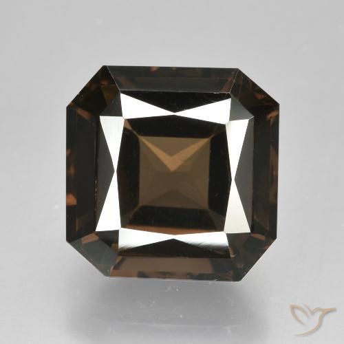 7.61ct Naturale Marrone scuro Quarzo fumè, Taglio smeraldo, VVS-VS