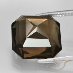Quarzo fumé Marrone rossastro naturale da 11.58 ct, Ottagonale / Taglio smeraldo, VVS-VS