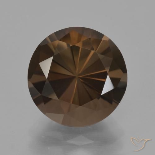 4.59ct Naturale Marrone scuro Quarzo fumé, Rotondo, VVS