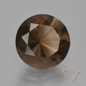 Quarzo fumé Marrone scuro naturale da 4.59 ct, Rotondo, VVS