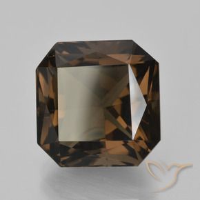 Quarzo fumé Marrone cioccolato naturale da 10.23 ct, Ottagonale / Taglio smeraldo, VVS-VS
