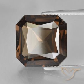 Quarzo fumé Marrone naturale da 10.90 ct, Ottagonale / Taglio smeraldo, VVS-VS
