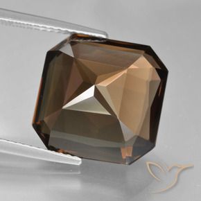 Quarzo fumé Marrone naturale da 10.90 ct, Ottagonale / Taglio smeraldo, VVS-VS