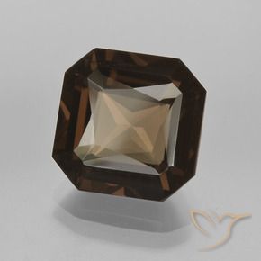 Quarzo fumé Marrone scuro naturale da 7.08 ct, Ottagonale / Taglio smeraldo, VVS