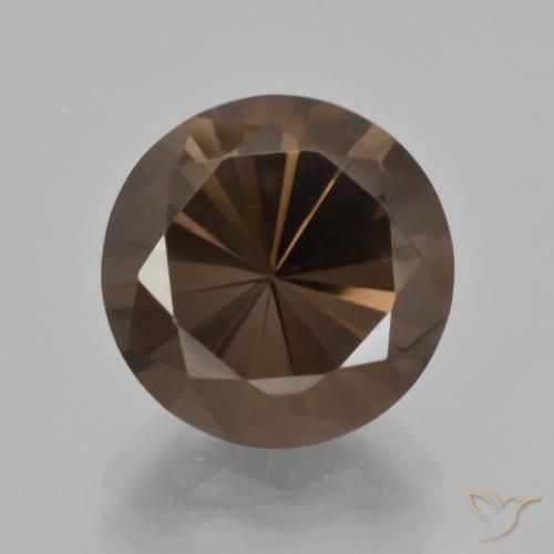 5.97ct Naturale Marrone scuro Quarzo fumé, Rotondo, VVS