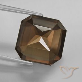 Quarzo fumé ombra marrone naturale da 12.25 ct, Ottagonale / Taglio smeraldo, VVS