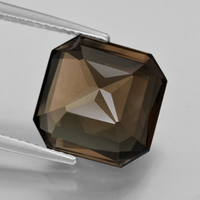 Quarzo fumé Marrone scuro naturale da 7.19 ct, Taglio smeraldo, VVS