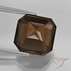 Quarzo fumé ombra marrone naturale da 7.63 ct, Ottagonale / Taglio smeraldo, VVS