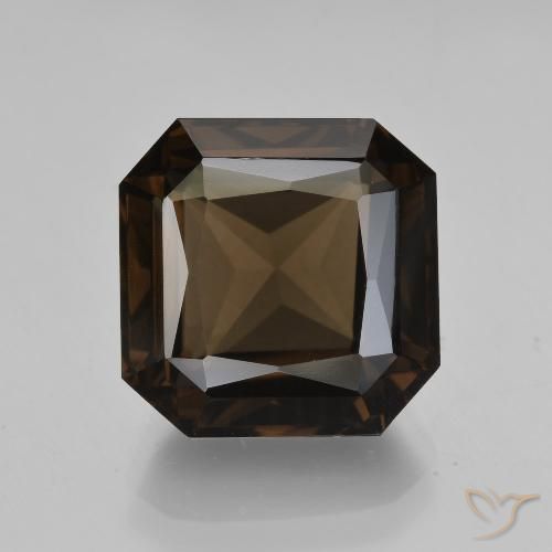 8.83ct Naturale Marrone scuro Quarzo fumè, Taglio smeraldo, VVS-VS