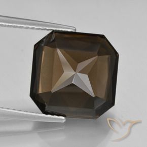 Quarzo fumé Marrone scuro naturale da 8.83 ct, Ottagonale / Taglio smeraldo, VVS-VS