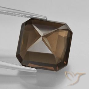 Quarzo fumé Marrone medio naturale da 9.55 ct, Ottagonale / Taglio smeraldo, VVS