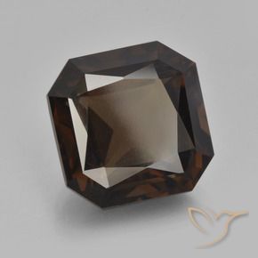 Quarzo fumé Marrone scuro naturale da 9.40 ct, Ottagonale / Taglio smeraldo, VVS