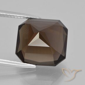 Quarzo fumé Marrone scuro naturale da 9.40 ct, Ottagonale / Taglio smeraldo, VVS
