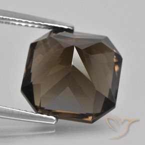 Quarzo fumé ombra marrone naturale da 9.24 ct, Ottagonale / Taglio smeraldo, VVS
