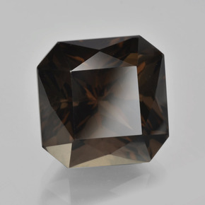 Quarzo fumé naturale marrone da 9,30 ct, taglio smeraldo, VVS