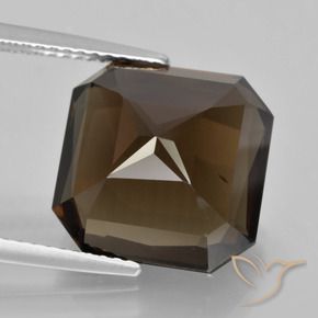 Quarzo fumé Blu scuro naturale da 9.19 ct, Ottagonale / Taglio smeraldo, VVS-VS