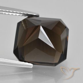 Quarzo fumé Marrone scuro naturale da 9.38 ct, Ottagonale / Taglio smeraldo, VVS