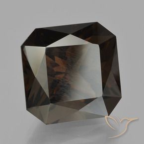 Quarzo fumé Marrone scuro naturale da 12.34 ct, Ottagonale / Taglio smeraldo, VS