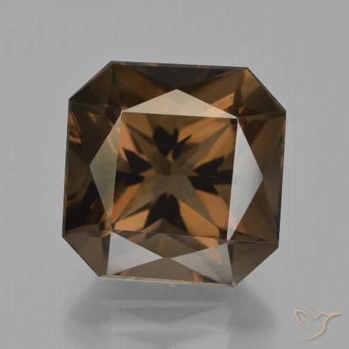 10.48ct Naturale Marrone Quarzo fumè, Taglio smeraldo, VVS-VS