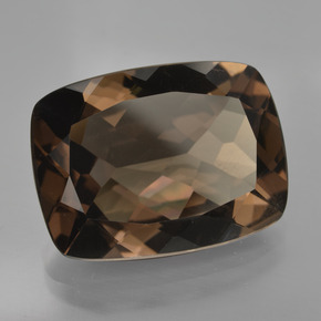 Quarzo fumé naturale marrone da 16,28 ct, taglio a cuscino, VVS