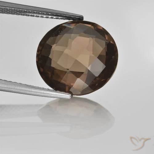 8.12ct Naturale ombra marrone Quarzo fumé, Rotondo, VVS