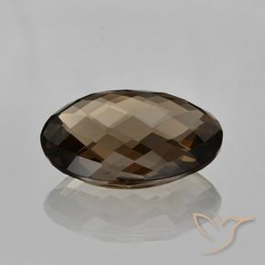 Quarzo fumé Marrone scuro naturale da 13.61 ct, Ovale, VVS