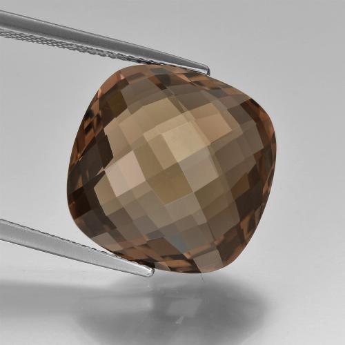 Quarzo fumé ombra marrone naturale da 13.13 ct, Taglio a cuscino, VVS