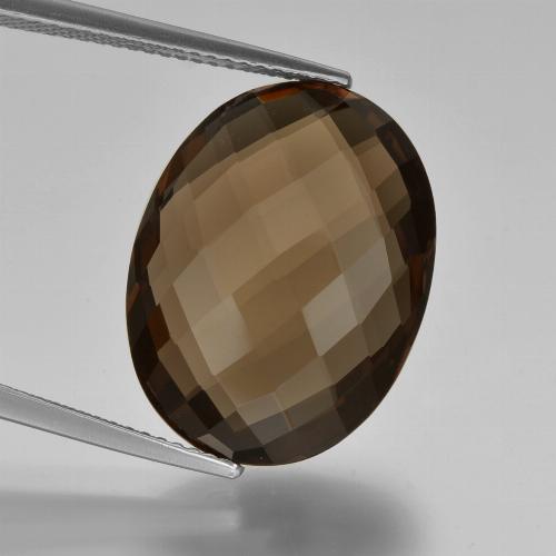Quarzo fumé naturale marrone da 14,29 ct, taglio ovale, VVS